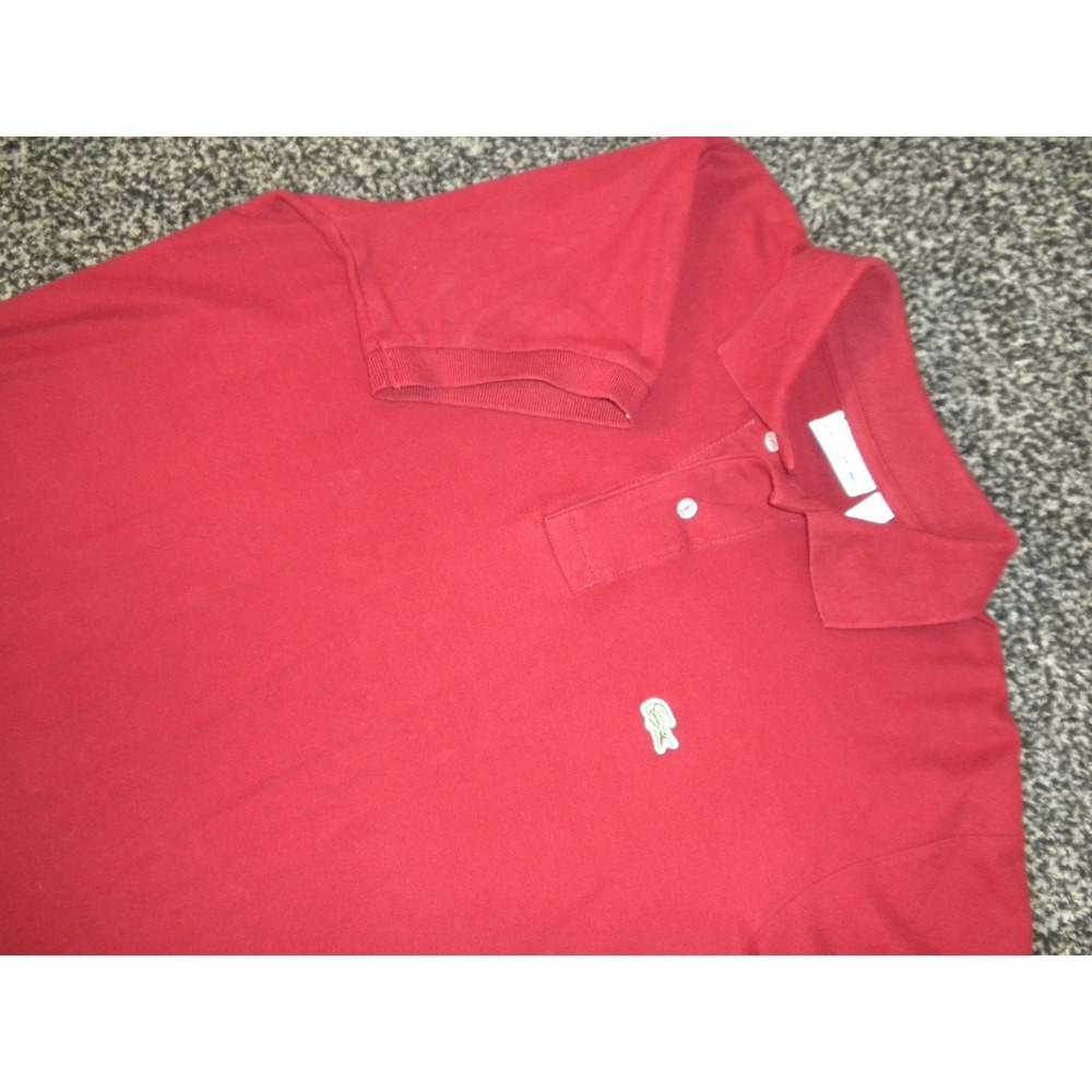 Lacoste Polo Shirt Mens M Red Devanlay Pique Knit Crocodile Short‎ Sleeve Preppy